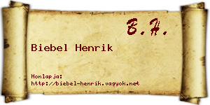 Biebel Henrik névjegykártya
